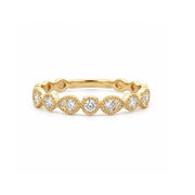 MEMOIRE 18K Yellow Gold Vintage Pear and Round Stackable Band